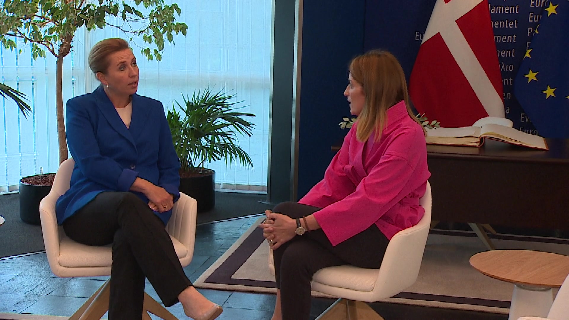 Presentation of the programme of activities of the Danish Presidency with Mette FREDERIKSEN, Danish Prime Minister: arrival and meeting with Roberta METSOLA, EP President and extracts from the debate